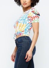 Graffiti Print Top